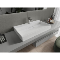Umývadlo z liateho mramoru MEXEN AVA 80 cm - s otvorom pre batériu - biele, 23018001
