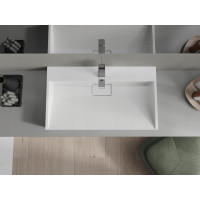 Umývadlo z liateho mramoru MEXEN AVA 80 cm - s otvorom pre batériu - biele, 23018001