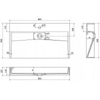 Umývadlo z liateho mramoru MEXEN AVA 80 cm - s otvorom pre batériu - biele, 23018001