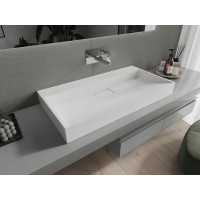 Umývadlo z liateho mramoru MEXEN AVA 90 cm - bez otvoru - biele, 23019000