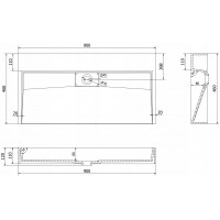 Umývadlo z liateho mramoru MEXEN AVA 90 cm - bez otvoru - biele, 23019000