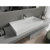 Umývadlo z liateho mramoru MEXEN AVA 90 cm - s otvorom pre batériu - biele, 23019001