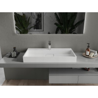 Umývadlo z liateho mramoru MEXEN AVA 90 cm - s otvorom pre batériu - biele, 23019001