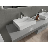 Umývadlo z liateho mramoru MEXEN AVA 50 cm - s otvorom pre batériu - biele, 23015001