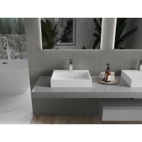 Umývadlo z liateho mramoru MEXEN AVA 50 cm - s otvorom pre batériu - biele, 23015001