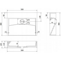 Umývadlo z liateho mramoru MEXEN AVA 50 cm - s otvorom pre batériu - biele, 23015001