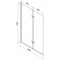 Vaňová zástena MEXEN CASTOR 100x150 cm - čierna - číre sklo, 892-100-002-70-00