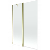 Vaňová zástena MEXEN FLIP 120x150 cm - zlatá - číre sklo, 894-120-101-50-00