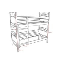 Detská poschodová posteľ z MASÍVU 200x80cm bez šuplíku - PP001