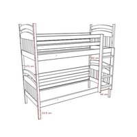 Detská poschodová posteľ z masívu - PP003