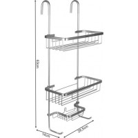 Závesná sprchová polica - strieborná