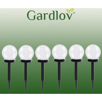 Solárna záhradná lampa - guľa, súprava 6 ks