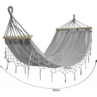 Šedá hojdacia sieť 200 x 100 cm