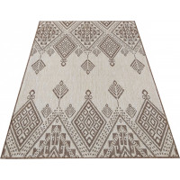 Kusový koberec Needle - ornament - hnedý