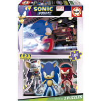 EDUCA Svietiace puzzle Sonic Prime 2x100 dielikov