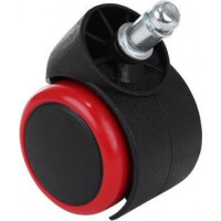 Kolieska kancelárske stoličky - 5 ks - červená