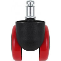 Kolieska kancelárske stoličky - 5 ks - červená