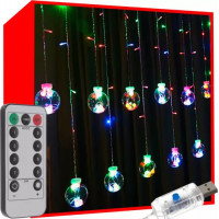 Svetelný záves s diaľkovým ovládačom Banky 108 LED USB - viacfarebný