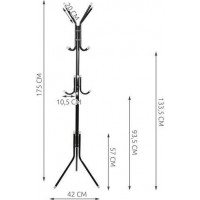 Stojanový vešiak 175 x 42 cm - čierny