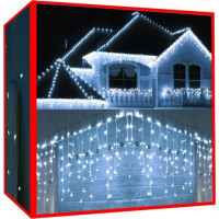 Vianočné dekoračné osvetlenie - cencúle 300 LED - studená biela