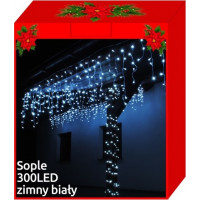 Vianočné dekoračné osvetlenie - cencúle 300 LED - studená biela