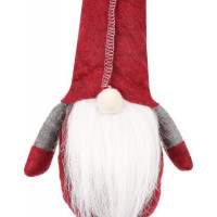 Vianočný sediaci elf 50 cm - červený
