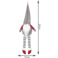 Vianočný sediaci elf 50 cm - šedý