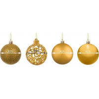 Vianočné závesné banky na stromček + hviezda - 100 ks - zlaté