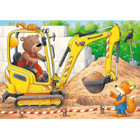 RAVENSBURGER Moje prvé puzzle Zvieratá na stavenisku 4v1 (2,4,6,8 dielikov)