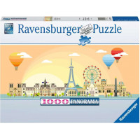 RAVENSBURGER Panoramatické puzzle Deň v Paríži 1000 dielikov