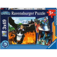 RAVENSBURGER Puzzle Ako vycvičiť draka: Deväť kráľovstiev 3x49 dielikov