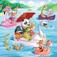 RAVENSBURGER Puzzle Zvieratká a vodné plavidlá 3x49 dielikov