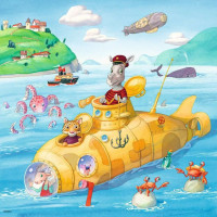 RAVENSBURGER Puzzle Zvieratká a vodné plavidlá 3x49 dielikov