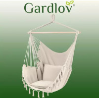 Béžové brazílske závesné hojdacie kreslo 130 x 97 cm