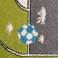 Detský koberec Štadión - zelený/modrý
