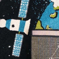 Detský koberec Vesmír - čierny