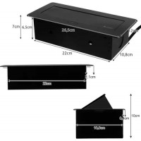 Výklopná trojitá zásuvka do pracovnej dosky - čierna