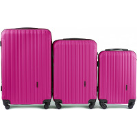 Moderné cestovné kufre FLAMENGO - set S+M+L - ružové