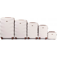 Moderné cestovné kufre ARROW - set KK+XS+S+M+L - krémovo biele