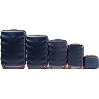 Moderné cestovné kufre ARROW - set KK+XS+S+M+L - tmavo modré