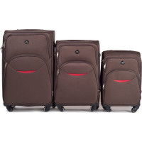 Moderné cestovné tašky SMILE - set S+M+L - kávovo hnedé