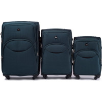 Moderné cestovné tašky SMILE - set S+M+L - tmavo zelené
