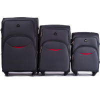 Moderné cestovné tašky SMILE - set S+M+L - tmavo šedé
