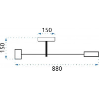 Stropné LED svietidlo GRID extend 81W - čierne / hnedé + ovládač