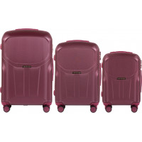 Moderné cestovné kufre MASK - set S+M+L - vínovo červené