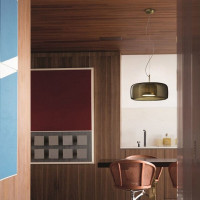Stropné LED svietidlo SUNSET wide šedé - 5W - zlaté