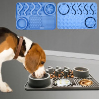 Kŕmiaca podložka pre psov Slow Food - 30x20 cm - modrá