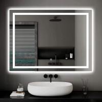 Obdĺžnikové zrkadlo REA ANGULAR 80x60 cm - s LED podsvietením