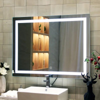 Obdĺžnikové zrkadlo REA ANGULAR 80x60 cm - s LED podsvietením