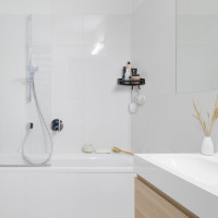 Rohová závesná hliníková polička - CORY - čierna